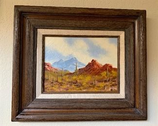 John Loo Original Painting Mountain/Saguaro 	 