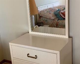 Vintage White Dresser w/ Mirror	30x30x18in	HxWxD