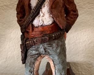 11in Mexican Bandito Daniel Monfort Western Stone Sculpture/Statue