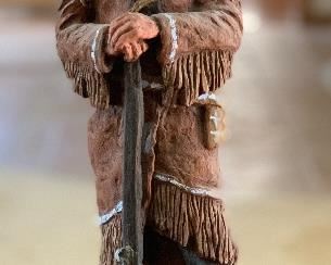 Mountain Man Daniel Monfort Western Stone Sculpture/Statue