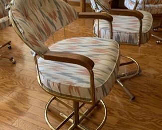 2 Padded Counter Heights Stools/Chairs PAIR 38x22x19in seat height 25in HxWxD
