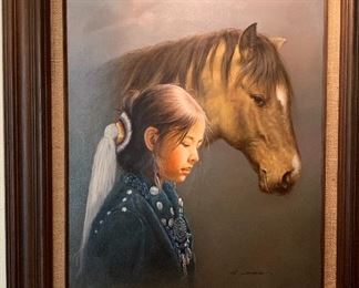 K Jesser Original Art Navajo Girl / Horse #2	