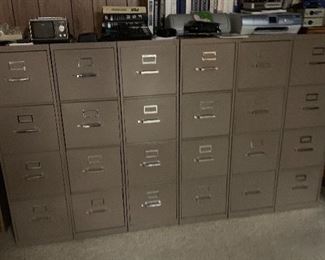 SIX 4-Drawer Industrial File Cabinets	52x15x28in	HxWxD Buy one or all!