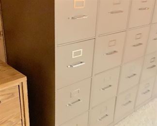 SIX 4-Drawer Industrial File Cabinets 52x15x28in HxWxD Buy one or all!