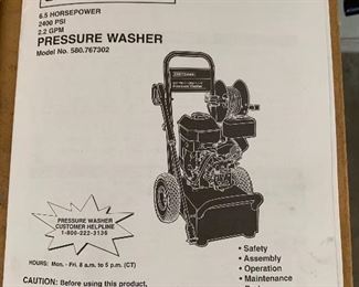 Craftsman 2400 psi Pressure Washer 580.767302	