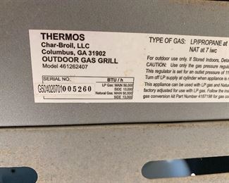 Thermos Char-Broil Propane Grill 461262407