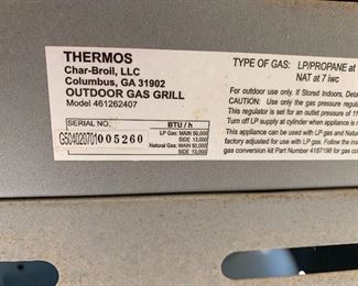 Thermos Char-Broil Propane Grill 461262407	