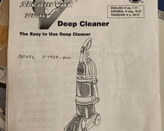 Hover Steam Vac Carpet Cleaner F7429-900