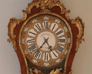 Large 19th c.. Rococo Bronze Dore Mantel Clock after Alexandre Le Faucheur (d. 1773)
