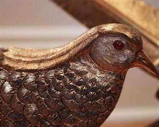 Pair beautiful Sterling & Gilt Sterling Pheasants by Tane, with mounted ruby eyes