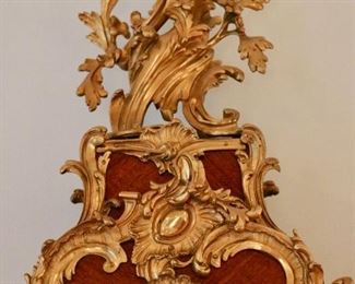 19th c. Rococo Bronze Dore Mantel Clock after Alexandre Le Faucheur (d. 1773)