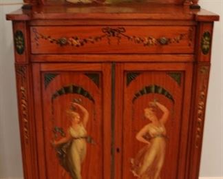 Magnificent period Edwardian painted satinwood cabinet