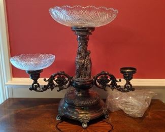 Silverplate Epergne (one dish broken)