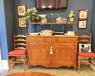 Ethan Allen buffet server. Ethan Allen pair of ladder back chairs