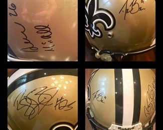 (One helmet, 3 autographs) Circa 2009 Saints Riddell helmet with the autographs of Drew Brees, Deuce McAllister, and Reggie Bush.