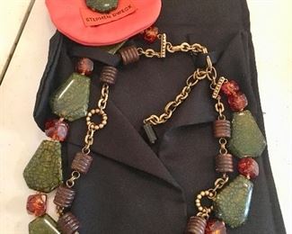 Yes!!! We will have a small collection of nice costume jewelry, including this fantastic “Stephen Dweck” (Saks Fifth Avenue) necklace and earrings!! 
