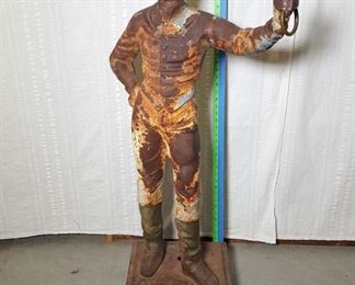 Another 1900s Cast Iron Winners Circle Race Track Jockey Hitching Post by White Oaks Foundry (front View)