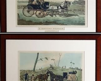 Art Aquatint Horse Transportation Theme