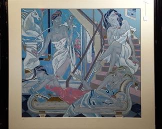 Art Stylized Ladies Lithograph