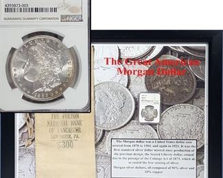 Coins Morgan Silver Dollar High Grade Display B NGC