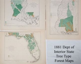Ephemera Maps Florida Mississippi Louisiana