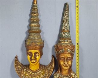 Figurines Mid Century Germany Thai Theme Wall Plaques