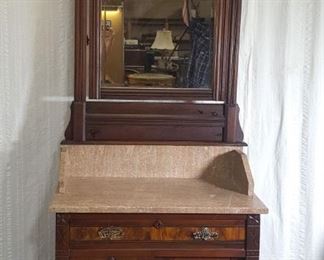 Furniture Aesthetic Movement Cabinet Marble Mirror
