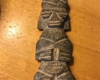 carved mayan stone figure
