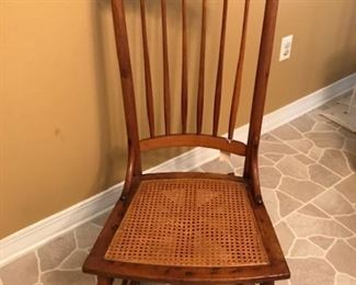 antique cane-bottom rocking chair