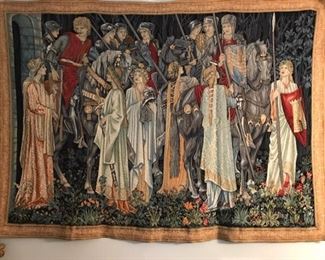 Medieval style lords & ladies tapestry (7' w x 5' l)