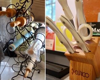 CUTCO Knives & Block - Decorative Wine Bottle Stand