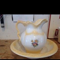pitcher bowl set yellow BEAUTIFUL