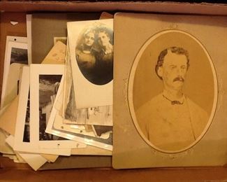 old photos loose and framed