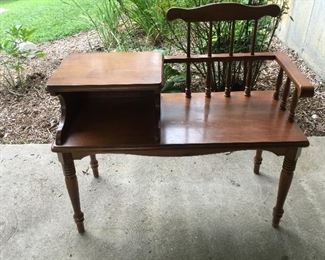 great gossip telephone bench have vintage pad for seat