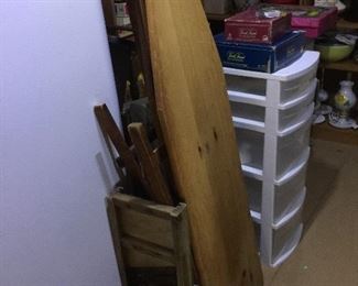 old wooden ironing boards have 2 , also have cast iron irons