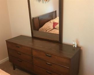 Mid century matching dresser with mirror