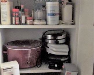 Kitchen appliances:  Hot pot, waffle maker - crock pot - Bullet Blender  - Cuisinart chopper with discs
