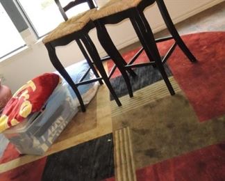 Bar stools -8' round rug
