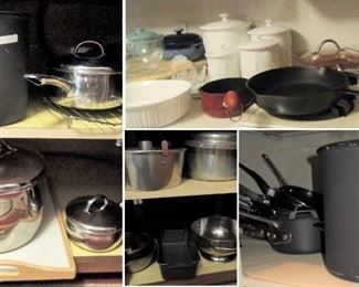 Kitchen pots and pans, baking and basics