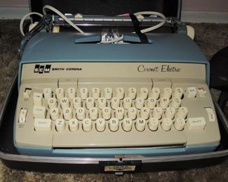 Blue Smith-Corona typewriter