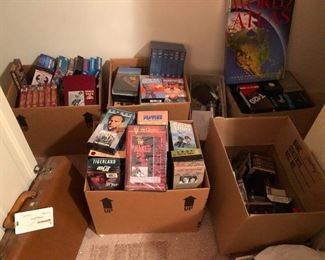 boxes of VCR tapes