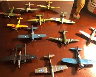 collection of vintage metal model airplanes miniatures