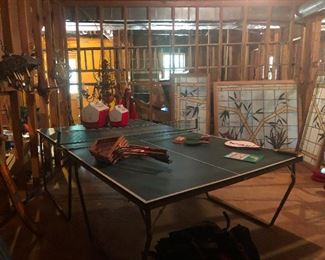 ping pong table, coolers, tennis rackets oh my!