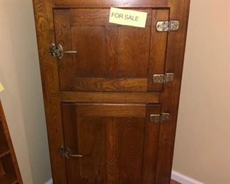 Vintage oak icebox 