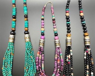 Sterling silver and genuine stone necklaces by T&R Singer (the family of Tommy Singer) and all 50% off!