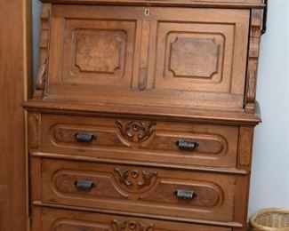 Antique Victorian Secretary with Display Hutch