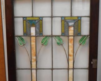 Pair of Stained Glass Windows (or cabinet doors)