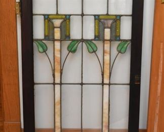 Pair of Stained Glass Windows (or cabinet doors)