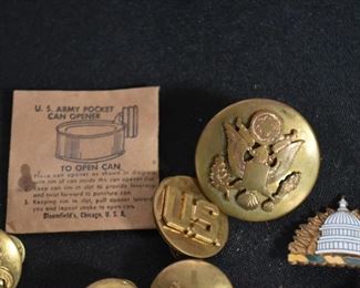 Vintage Military Buttons, Badges, Patches, Accessories, Etc.