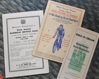 Vintage Bicycle / Bike Racing Pamphlets